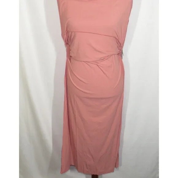 OGL  Eco-SkinKiss Breezy Cooling Side Ruched Maxi Dress In Sahara Size Large - Picture 6 of 16